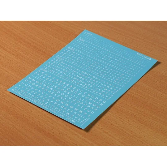 Decal Letters (UPPERCASE) - white, 1-3mm - Matho Models 80018