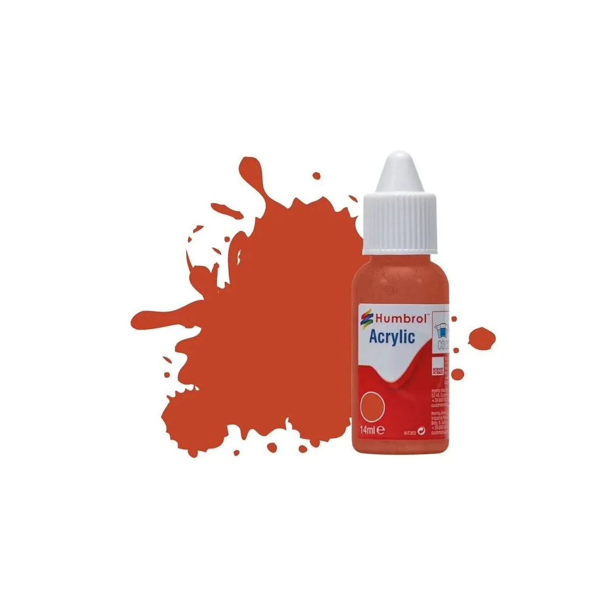 HUMBROL ACRYLIC DROPPER BOTTLE 14ML No 100 Red Brown Matt - Humbrol...