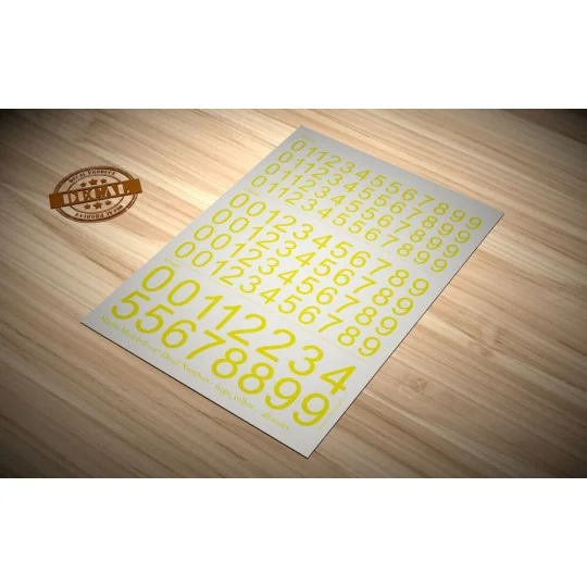 Decal Numbers - large, yellow - Matho Models 80027