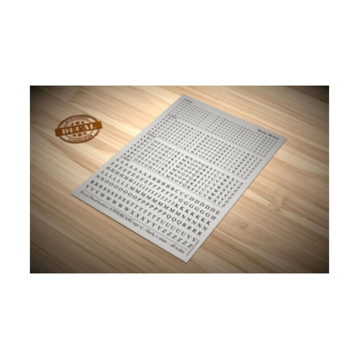 Decal Letters (UPPERCASE type 2) - black, 1.5-3mm - Matho Models 80035