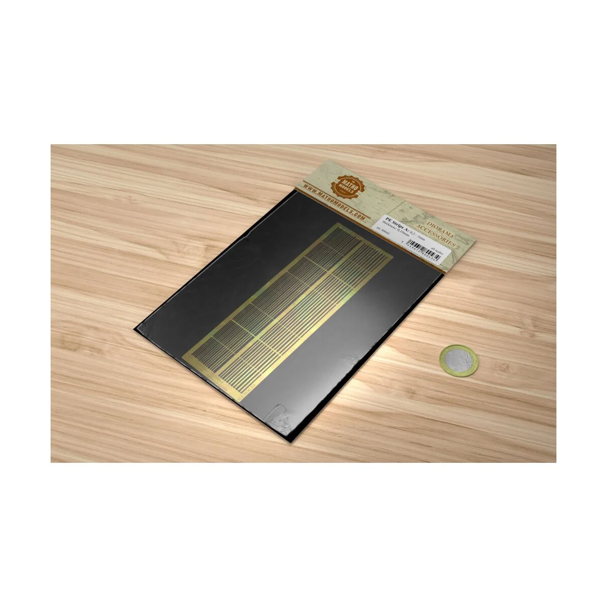 PE Brass Strips A: 0,2 - 1 mm (0,10mm thickness) - Matho Models 80043