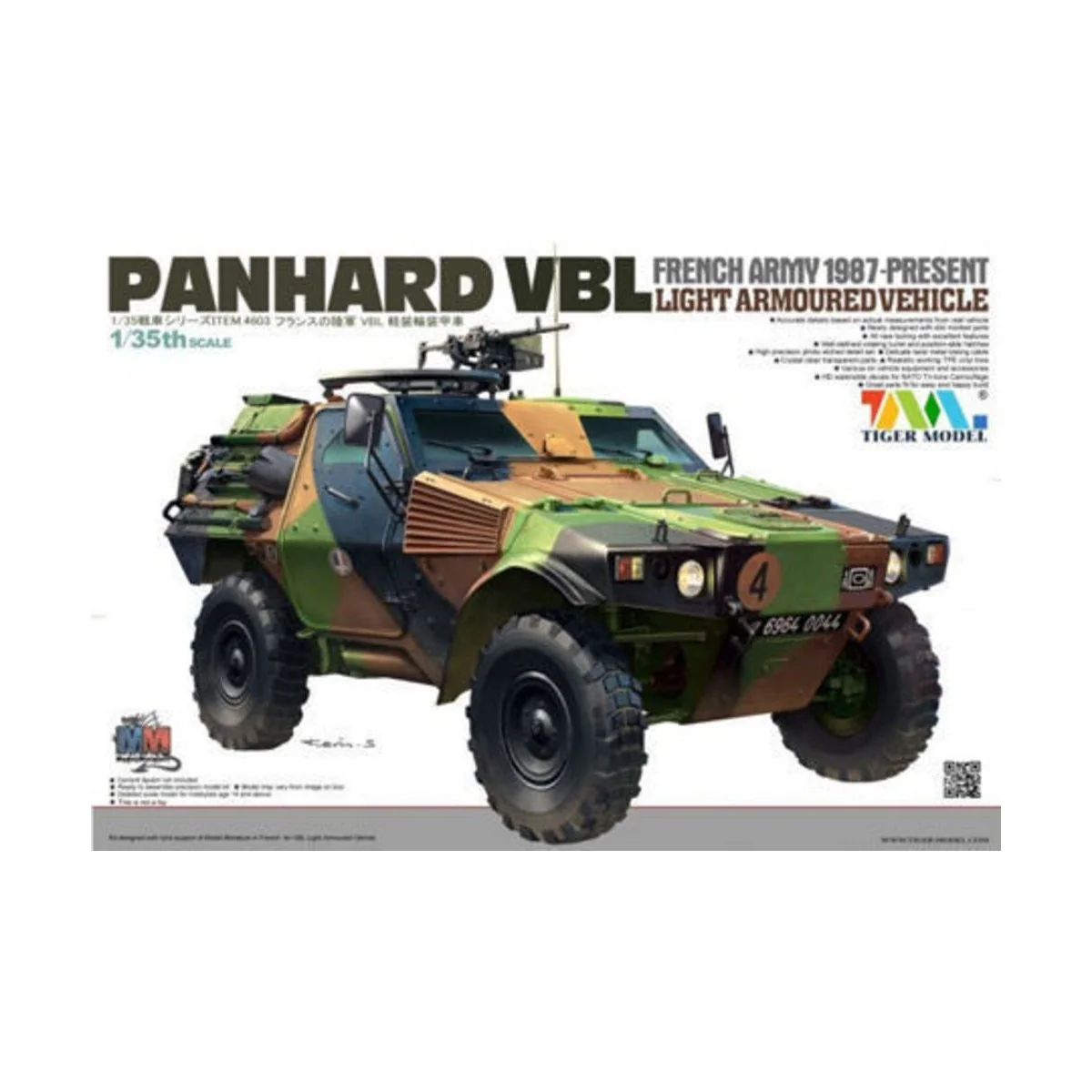 French PANHARD VBL Light Armoured Vehicl, 1/35 - Tigermodel 4603 French PANHARD VBL Light Armoured Vehicl, 1/35 - Tigermodel 4603