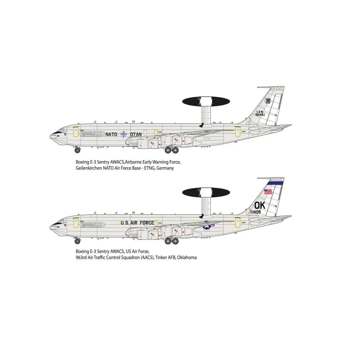 Boeing E-3 Sentry AWACS, 1/144 - Roden 345