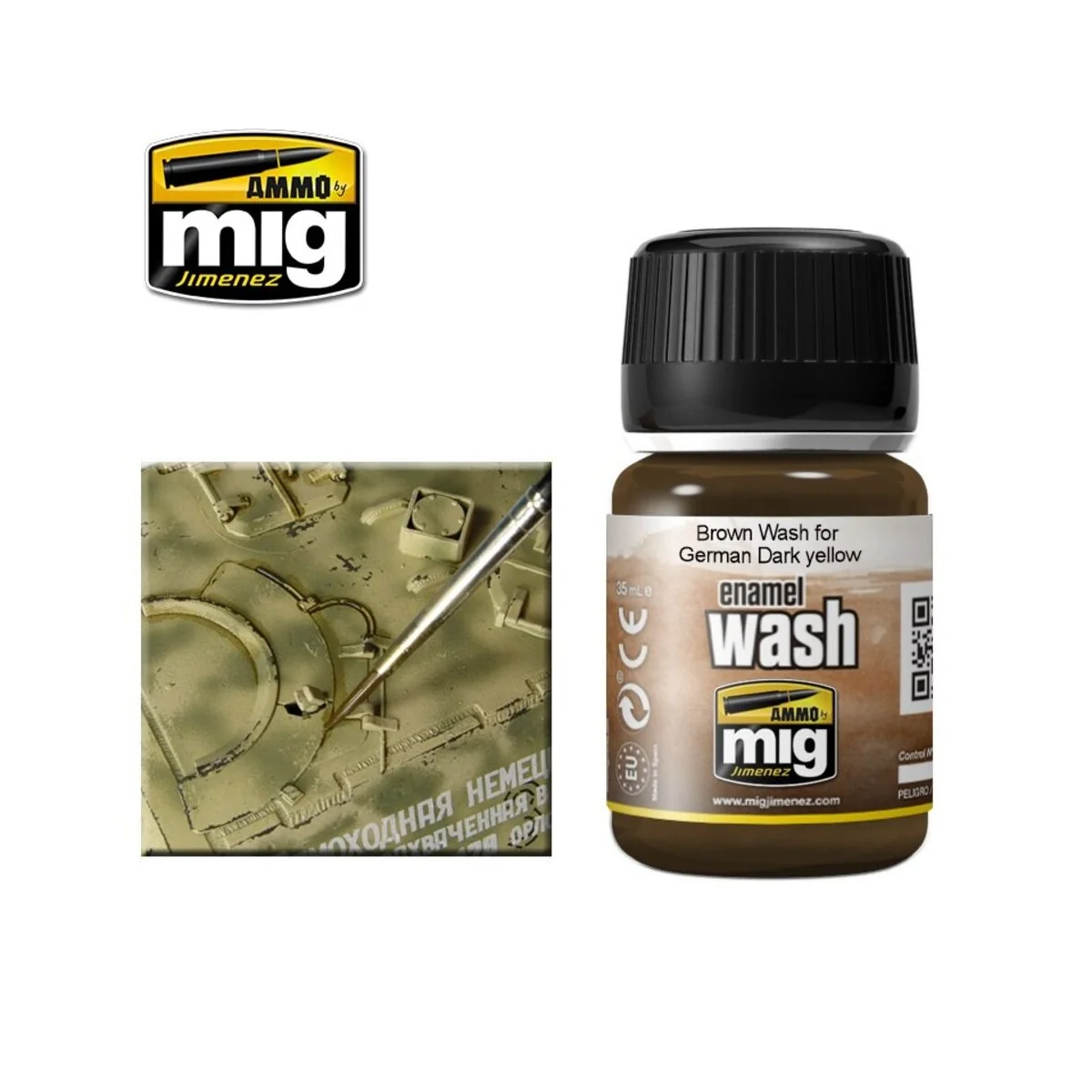 Brown WASH for German Dark Yellow - AMMO by MIG Jimenez A.MIG-1000