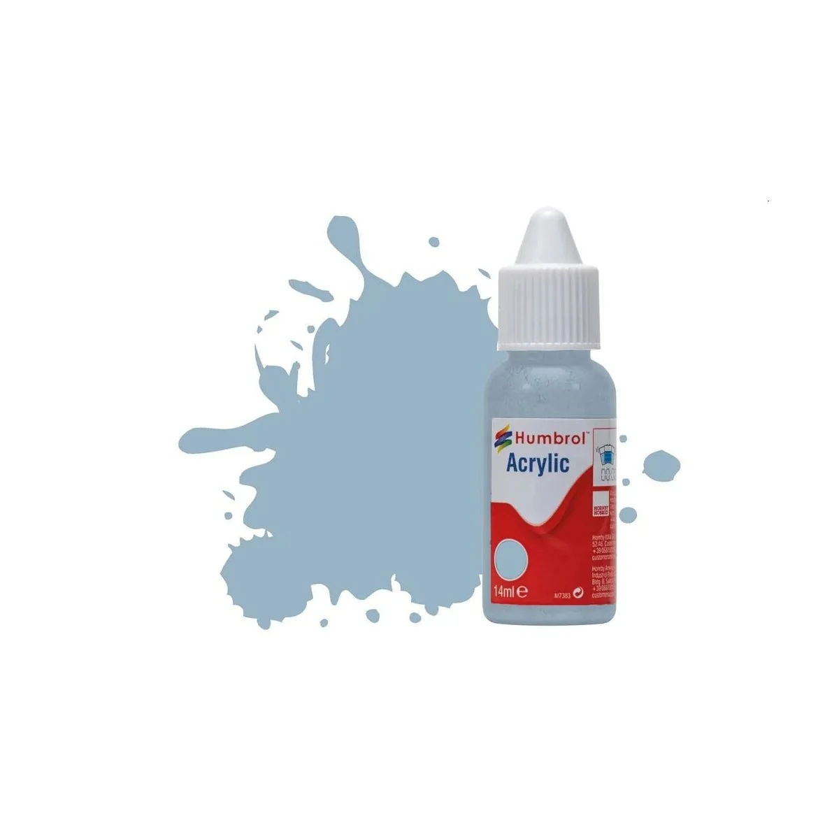 HUMBROL ACRYLIC DROPPER BOTTLE 14ML No.128 US Compass Grey Matt - H...