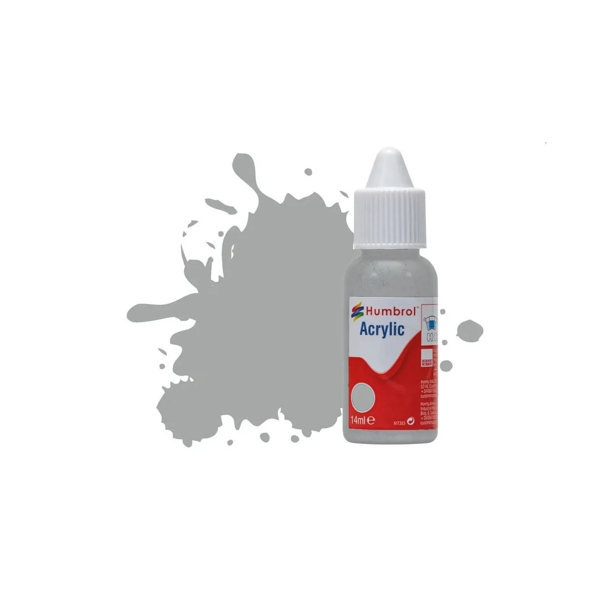 HUMBROL ACRYLIC DROPPER BOTTLE 14ML No.129 US Gull Grey Satin - Hum...