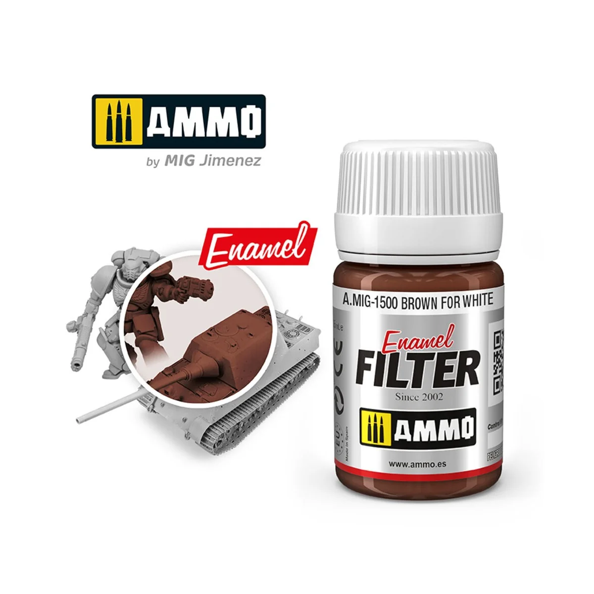 FILTER Brown for White - AMMO by MIG Jimenez A.MIG-1500 FILTER Brown for White - AMMO by MIG Jimenez A.MIG-1500