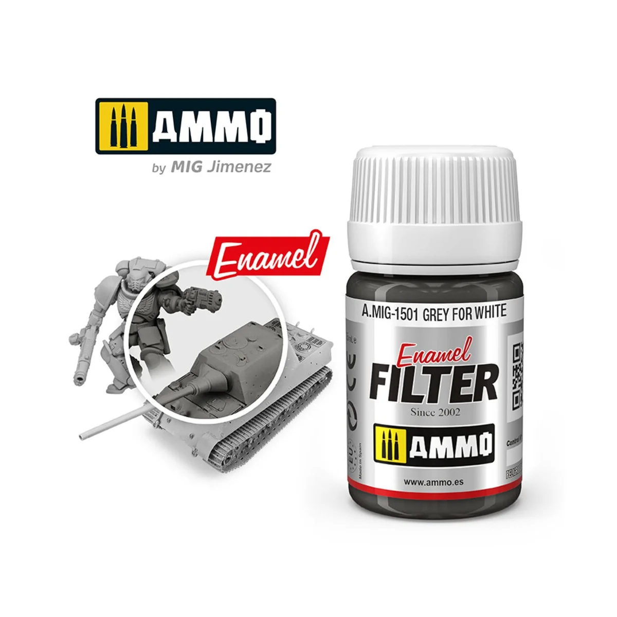 FILTER Grey for White - AMMO by MIG Jimenez A.MIG-1501 FILTER Grey for White - AMMO by MIG Jimenez A.MIG-1501