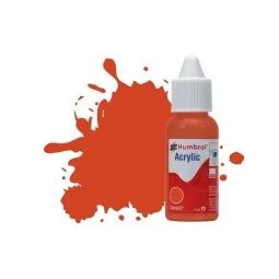 HUMBROL ACRYLIC DROPPER BOTTLE 14ML No 132 Red Satin - Humbrol DB0132
