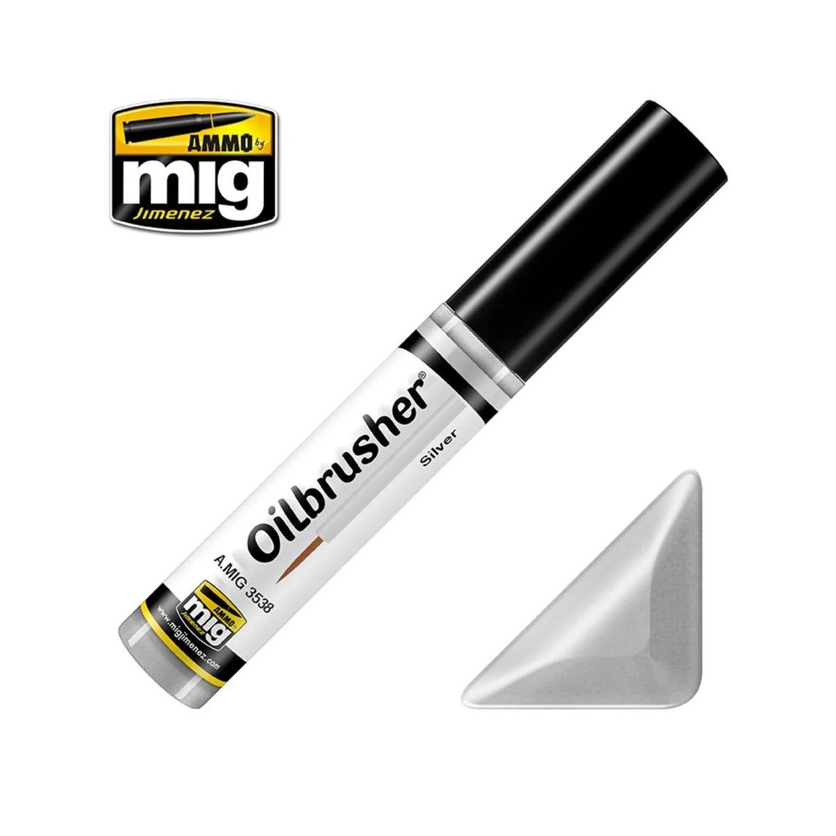 OILBRUSHER Silver - AMMO by MIG Jimenez A.MIG-3538 OILBRUSHER Silver - AMMO by MIG Jimenez A.MIG-3538