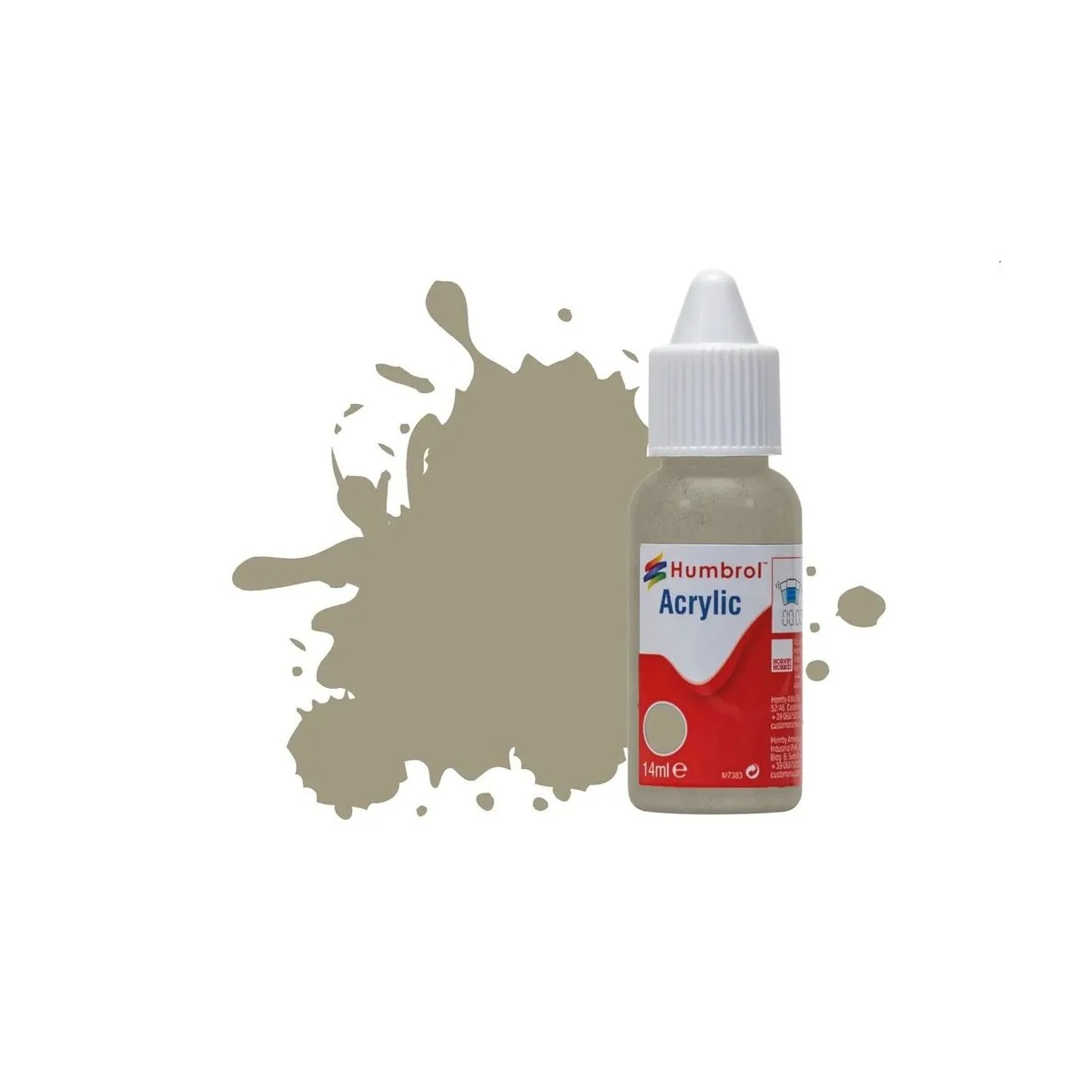 HUMBROL ACRYLIC DROPPER BOTTLE 14ML No.168 Hemp/Camouflage Beige Ma...