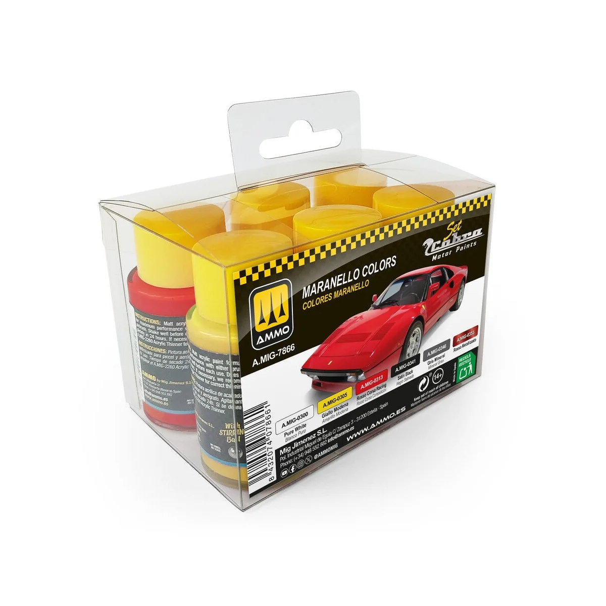 Cobra Motor Maranello Colors Set - AMMO by MIG Jimenez A.MIG-7866 Cobra Motor Maranello Colors Set - AMMO by MIG Jimenez A.MIG-7866
