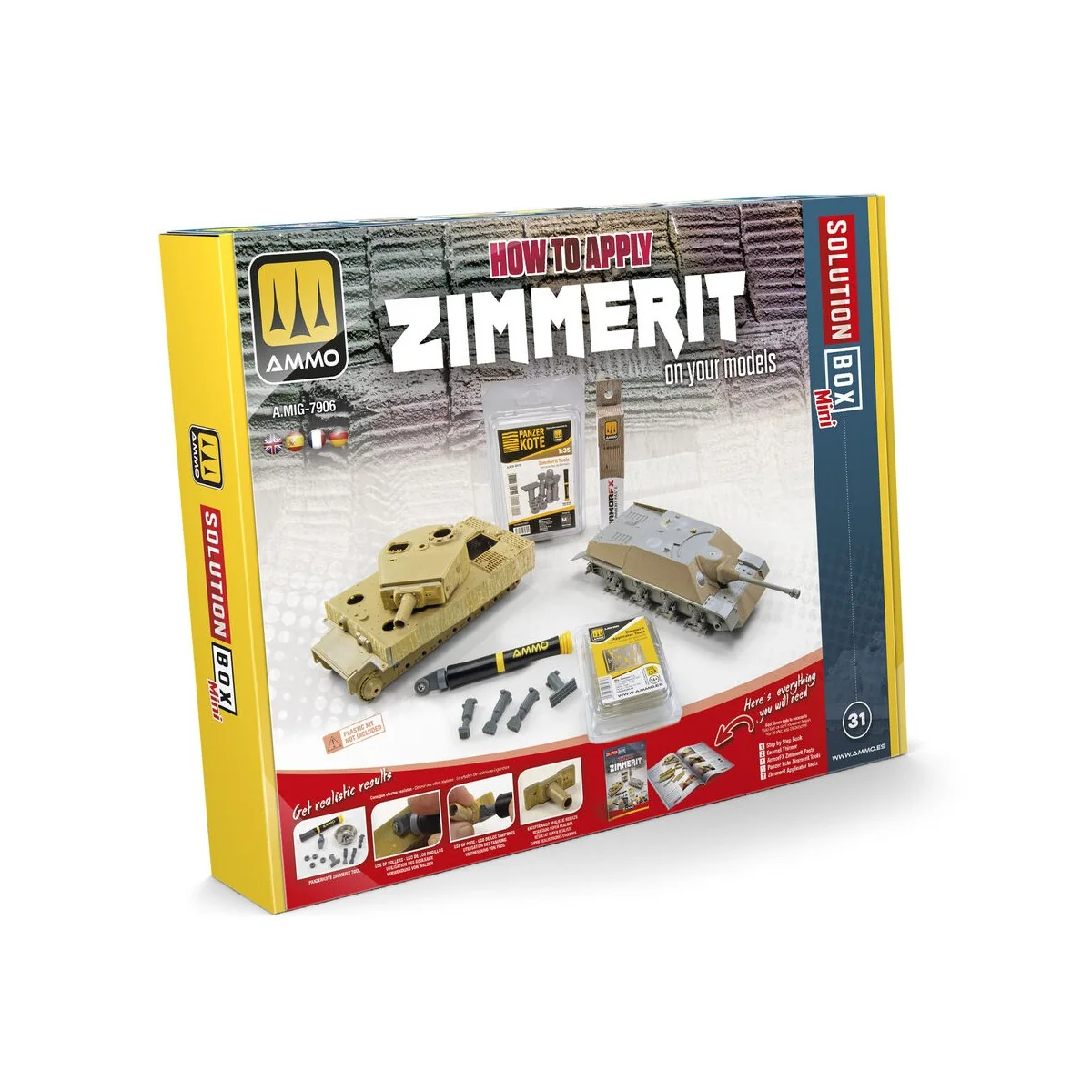 SOLUTION BOX MINI 31 - How to Apply ZIMMERIT in scale - AMMO by MIG...