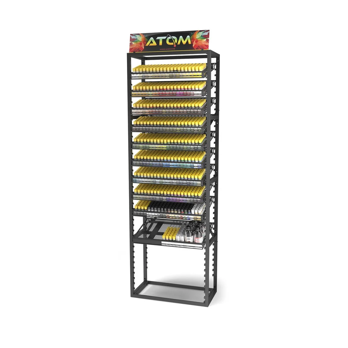 Full ATOM Rack (180 ATOM Colors 20mL x 6 pcs. each) - AMMO by MIG J...