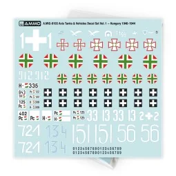 Axis Tanks & Vehicles Decal Set Vol. 1 - Hungary 1940-1944 - AMMO b...