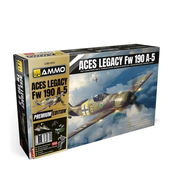 Aces Legacy Focke Wulf 190 A-5 Premium Edition, 1/48 - AMMO by MIG ... Aces Legacy Focke Wulf 190 A-5 Premium Edition, 1/48 - AMMO by MIG ...
