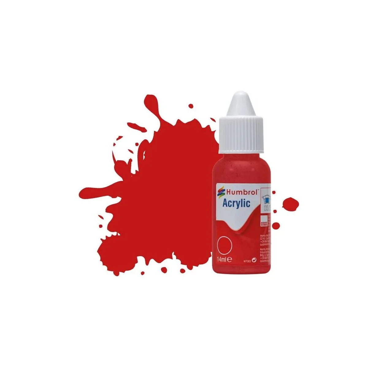 HUMBROL ACRYLIC DROPPER BOTTLE 14ML No 220 Italian Red Gloss - Humb...