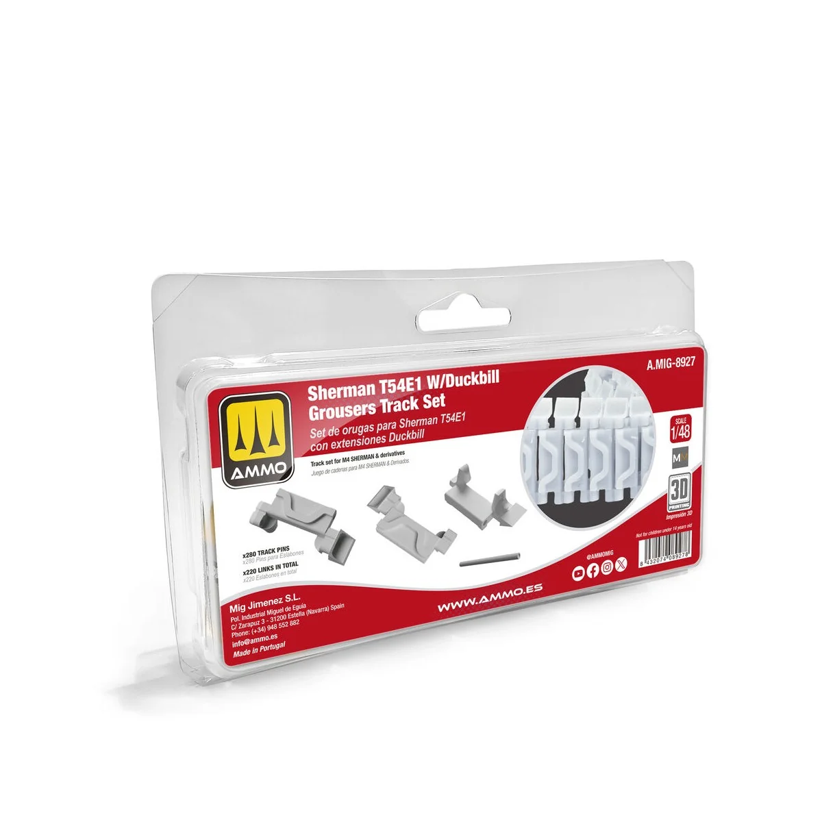 Sherman T54E1 with Duckbill Grousers Tracks Set, 1/48 - AMMO by MIG... Sherman T54E1 with Duckbill Grousers Tracks Set, 1/48 - AMMO by MIG...