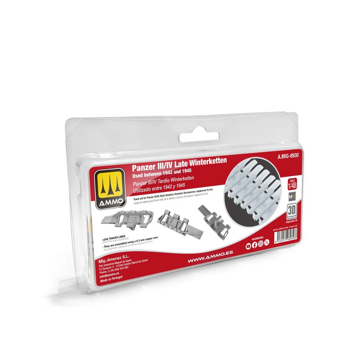 Panzer III/IV Late Winterketten. Used between 1942 and 1945, 1/48 -...