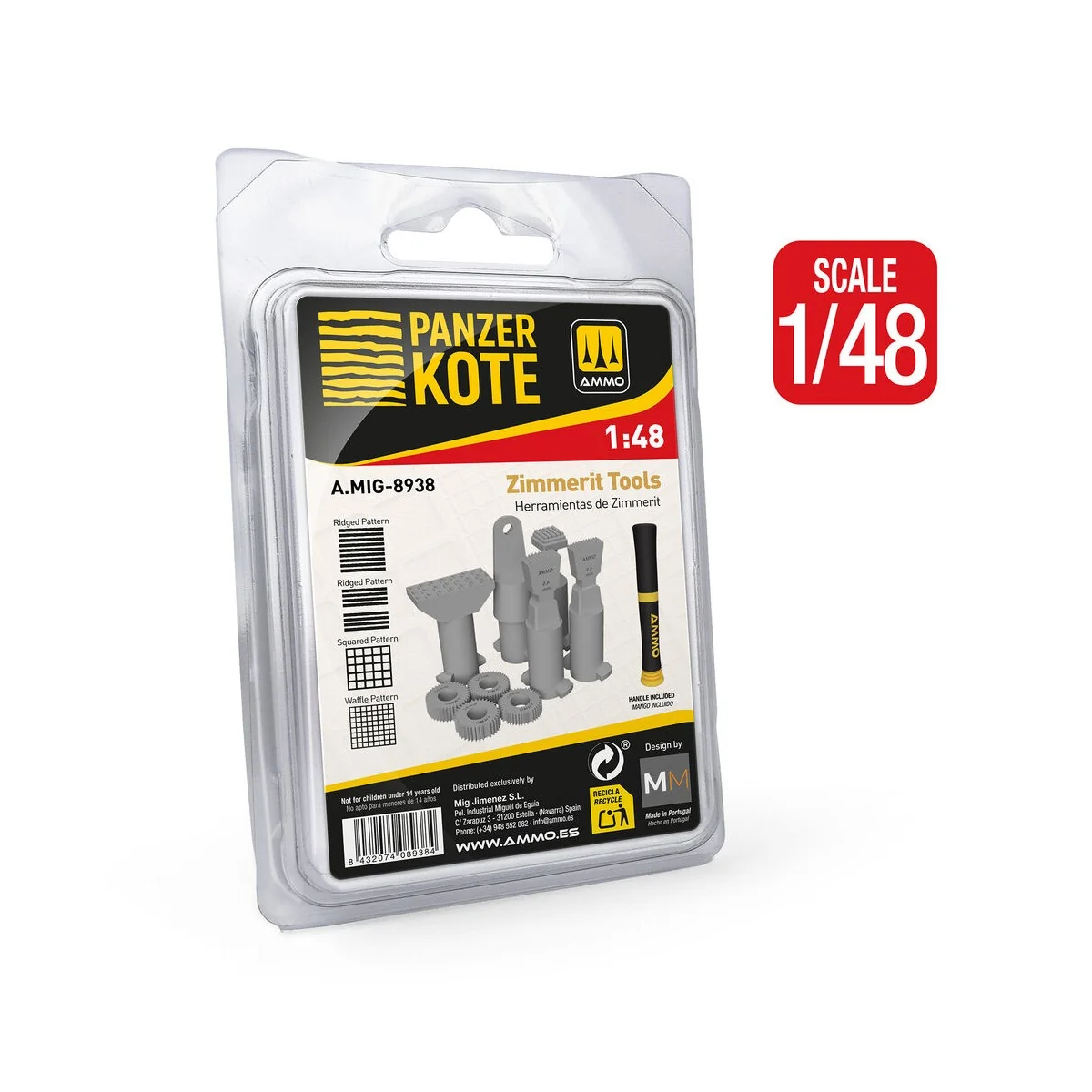 PANZER KOTE Zimmerit Tools, 1/48 - AMMO by MIG Jimenez A.MIG-8938