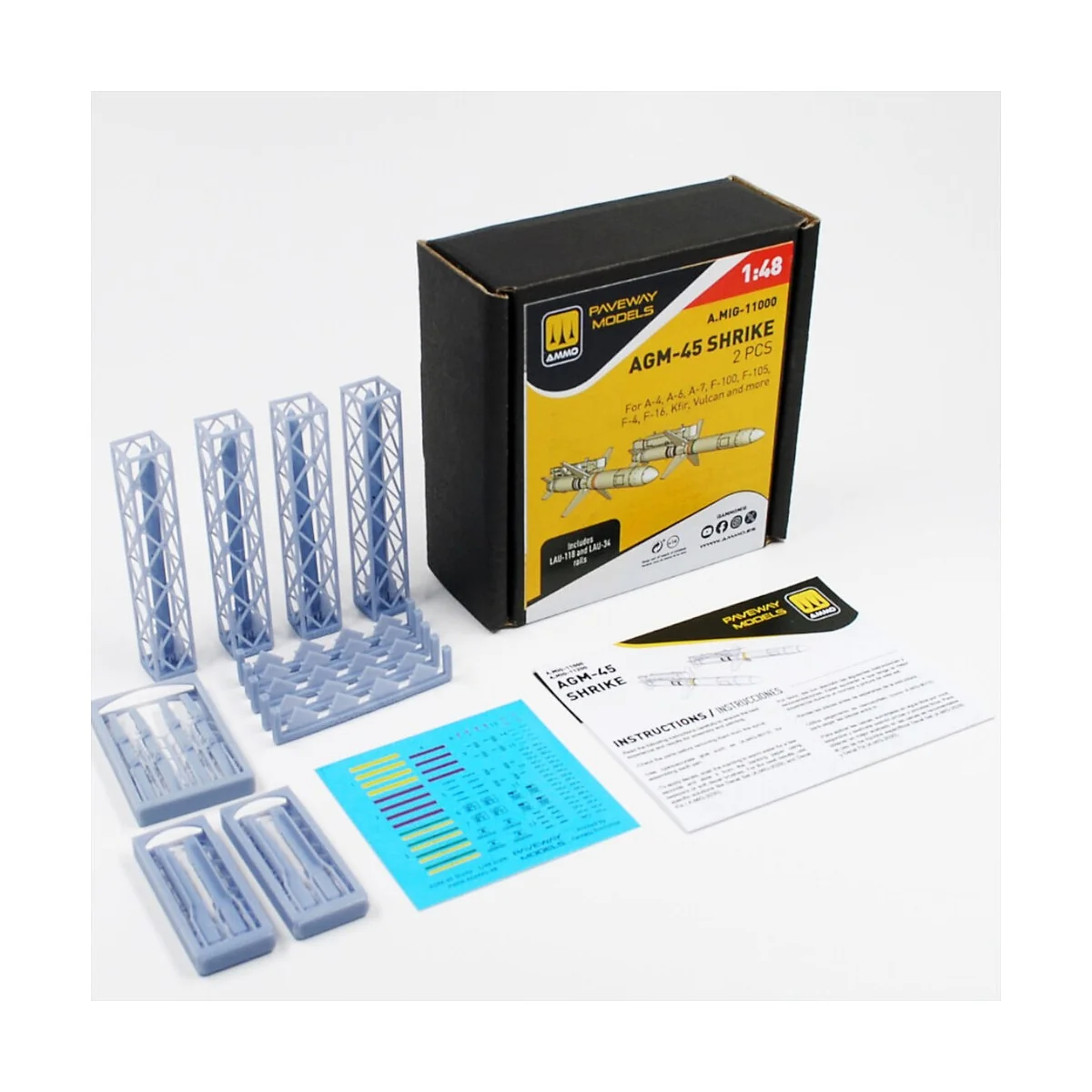 AGM-45 Shrike (2 pcs), 1/48 - AMMO by MIG Jimenez A.MIG-11000 AGM-45 Shrike (2 pcs), 1/48 - AMMO by MIG Jimenez A.MIG-11000