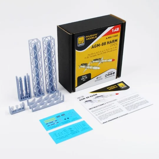 AGM-88 HARM (2 pcs), 1/48 - AMMO by MIG Jimenez A.MIG-11003