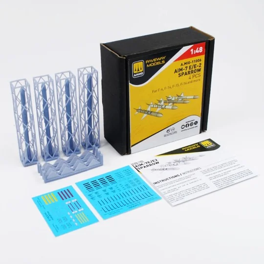 AIM-7E/E2 Sparrow (4 pcs), 1/48 - AMMO by MIG Jimenez A.MIG-11006