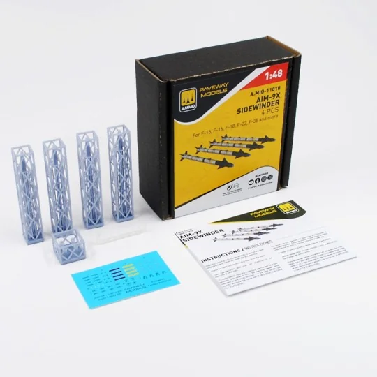 AIM-9X Sidewinder (4 pcs), 1/48 - AMMO by MIG Jimenez A.MIG-11010