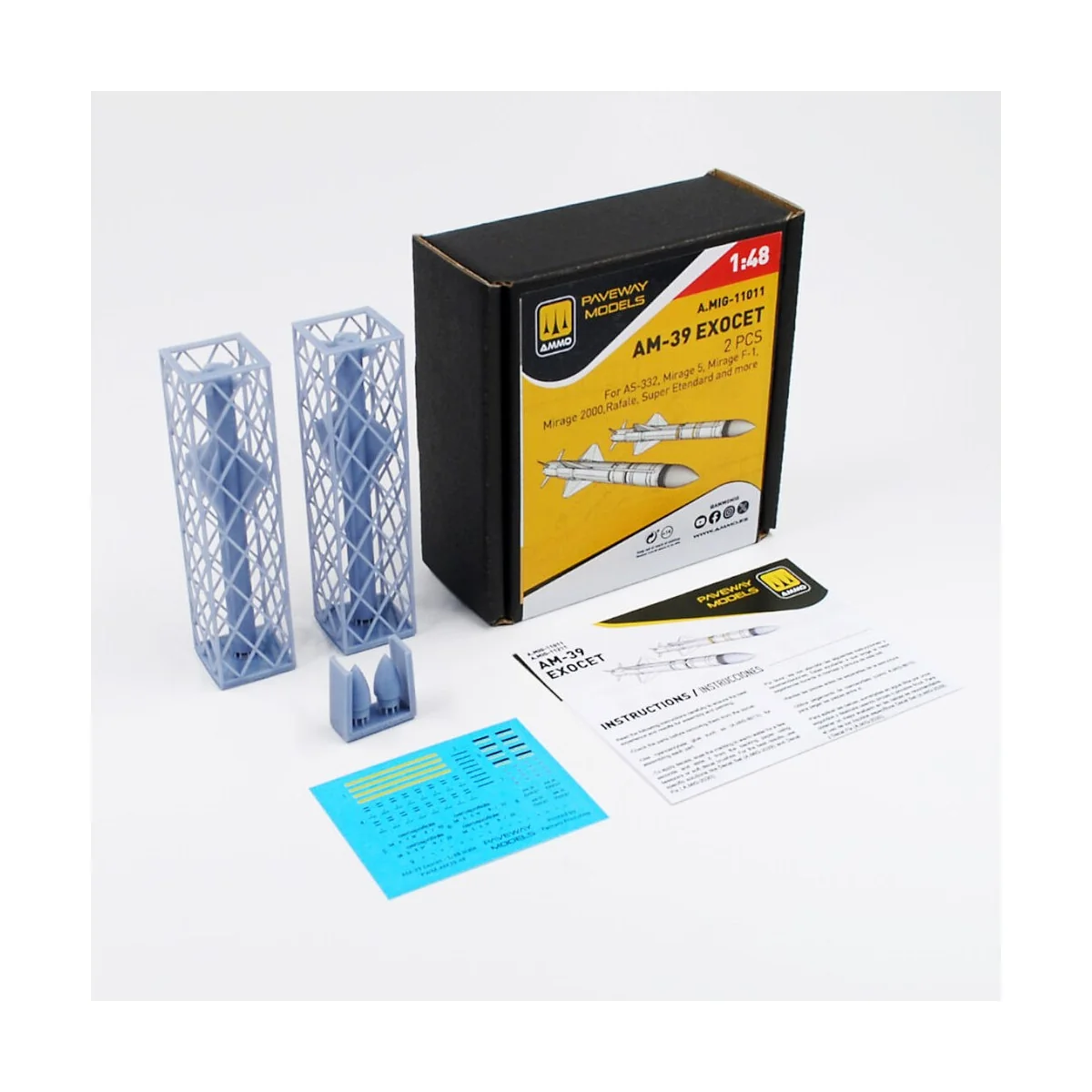 AM-39 Exocet (2 pcs), 1/48 - AMMO by MIG Jimenez A.MIG-11011 AM-39 Exocet (2 pcs), 1/48 - AMMO by MIG Jimenez A.MIG-11011