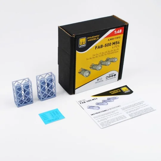 FAB-500 M54 (4 pcs), 1/48 - AMMO by MIG Jimenez A.MIG-11012 FAB-500 M54 (4 pcs), 1/48 - AMMO by MIG Jimenez A.MIG-11012