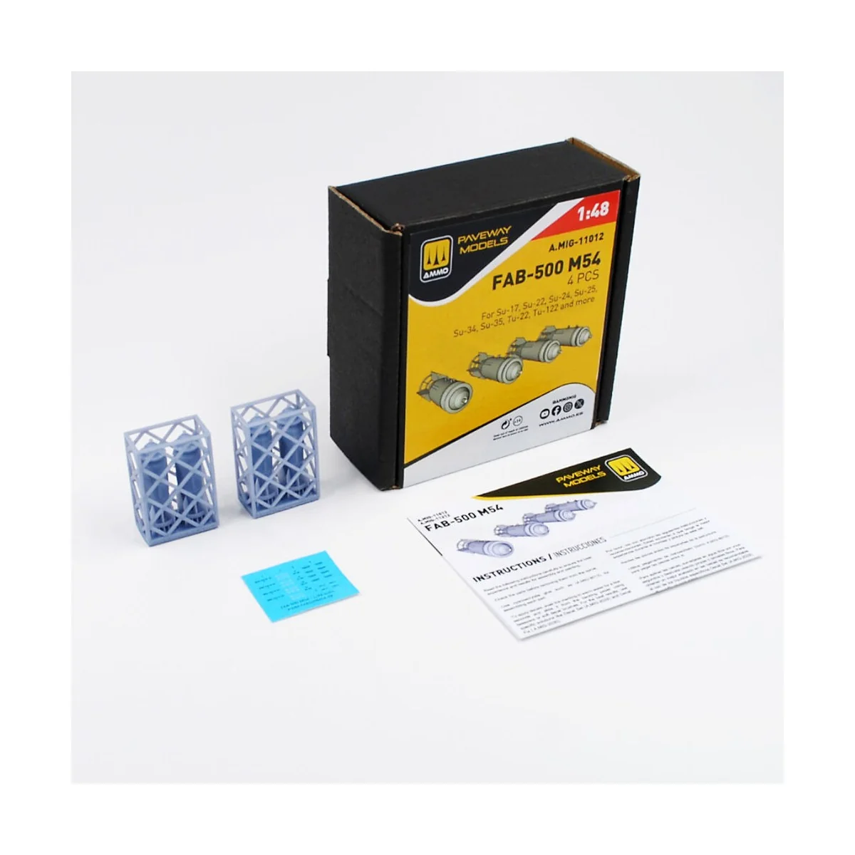 FAB-500 M54 (4 pcs), 1/48 - AMMO by MIG Jimenez A.MIG-11012 FAB-500 M54 (4 pcs), 1/48 - AMMO by MIG Jimenez A.MIG-11012