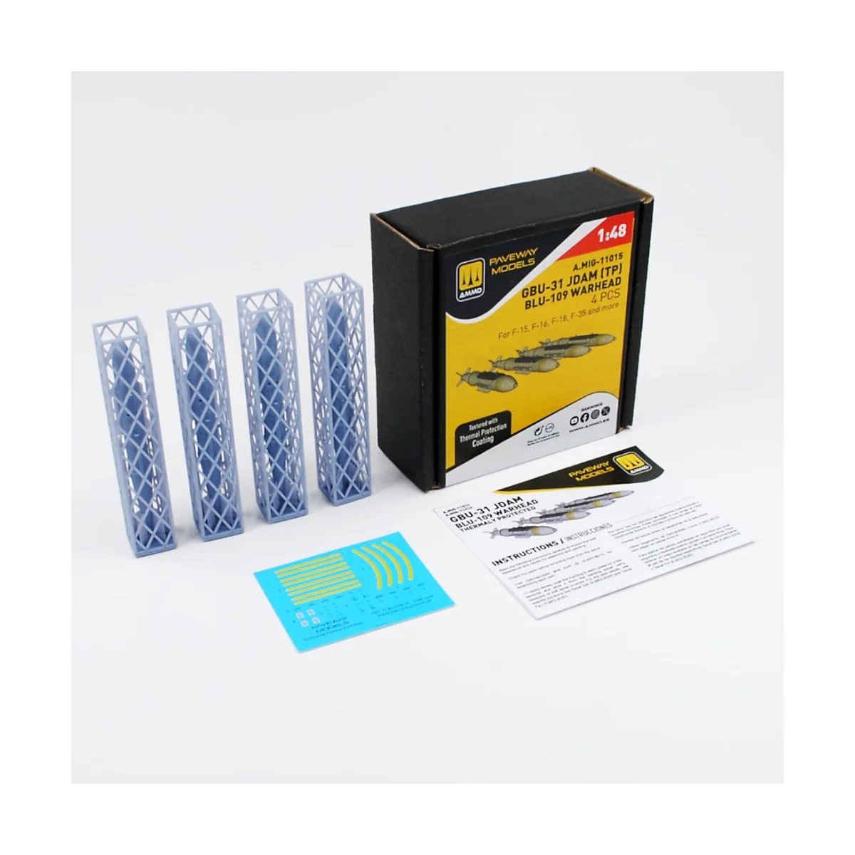 GBU-31 JDAM with Thermal Protection, BLU-109 Warhead (4 pcs), 1/48 ... GBU-31 JDAM with Thermal Protection, BLU-109 Warhead (4 pcs), 1/48 ...