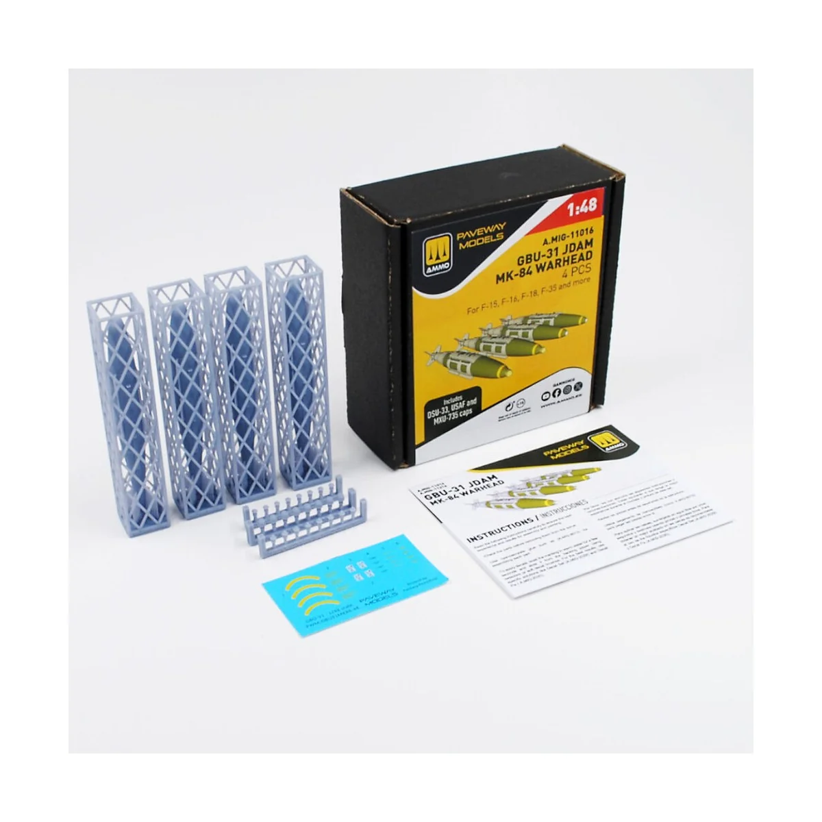 GBU-31 JDAM, Mk-84 Warhead (4 pcs), 1/48 - AMMO by MIG Jimenez A.MI...