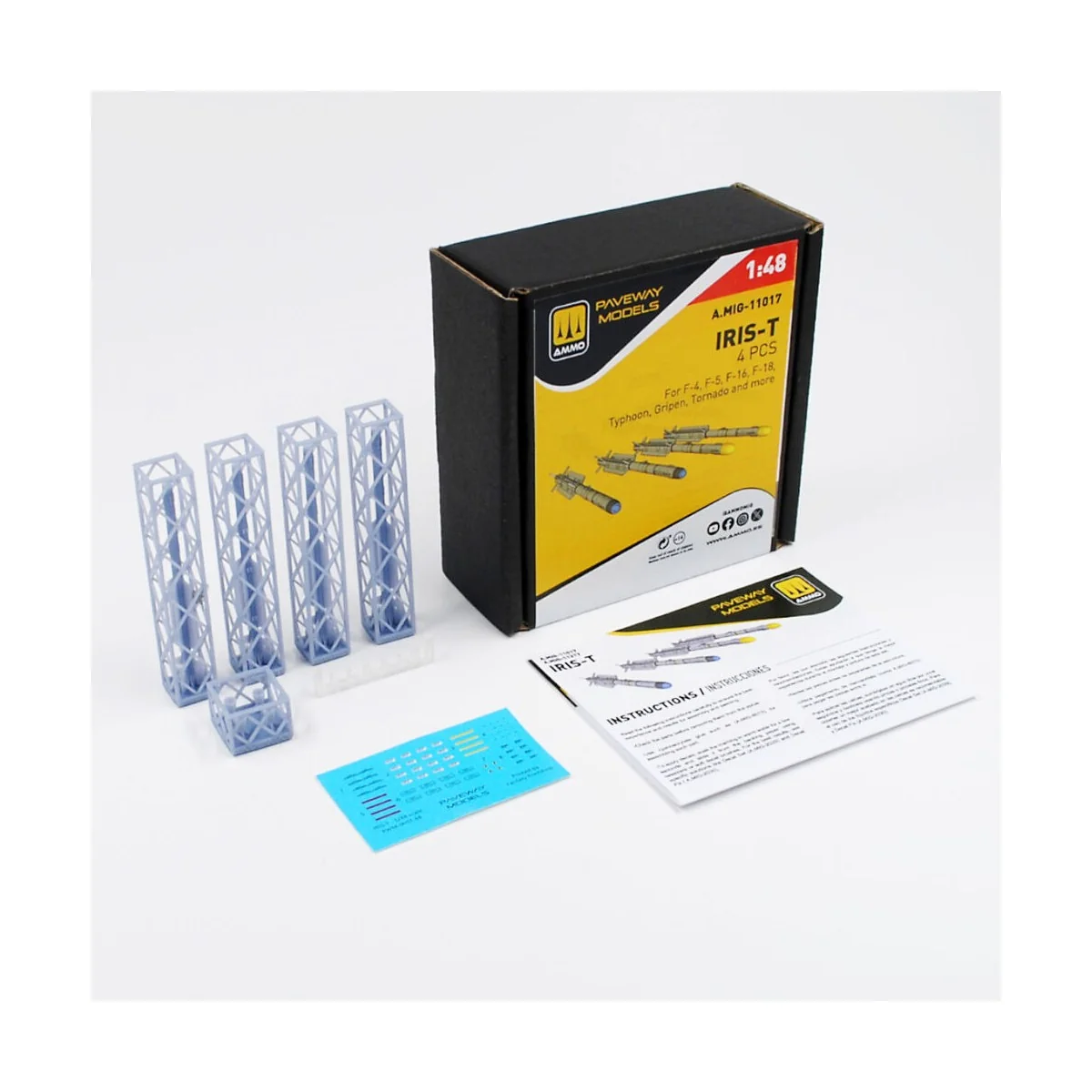 IRIS-T (4 pcs), 1/48 - AMMO by MIG Jimenez A.MIG-11017 IRIS-T (4 pcs), 1/48 - AMMO by MIG Jimenez A.MIG-11017