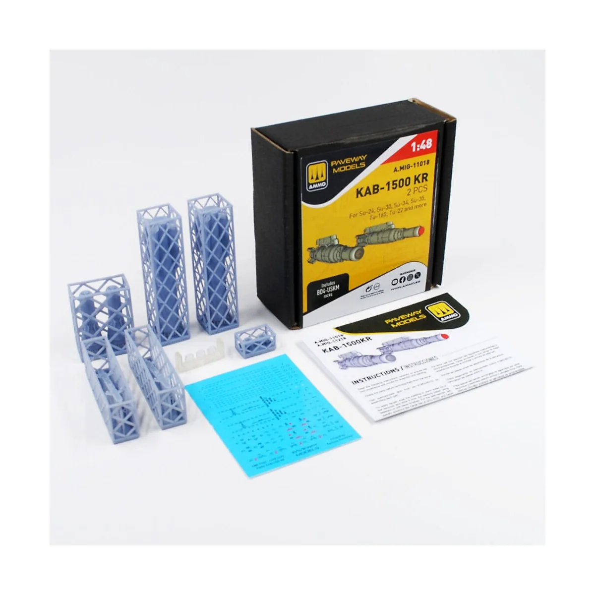 KAB-1500 KR (2 pcs), 1/48 - AMMO by MIG Jimenez A.MIG-11018 KAB-1500 KR (2 pcs), 1/48 - AMMO by MIG Jimenez A.MIG-11018