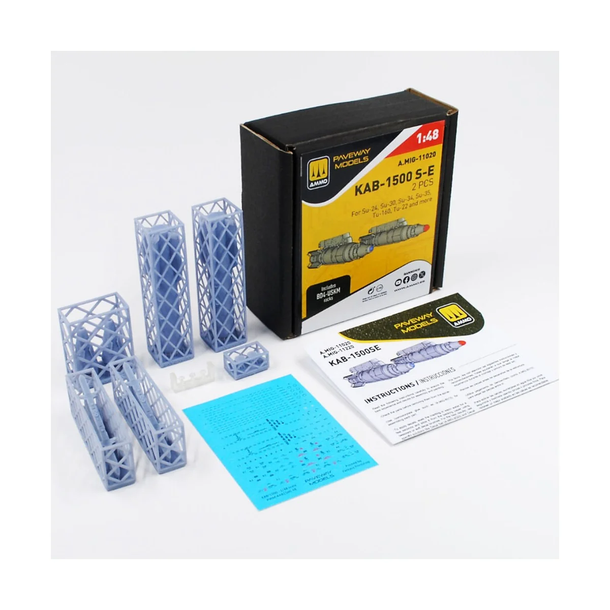 KAB-1500 SE (2 pcs), 1/48 - AMMO by MIG Jimenez A.MIG-11020 KAB-1500 SE (2 pcs), 1/48 - AMMO by MIG Jimenez A.MIG-11020