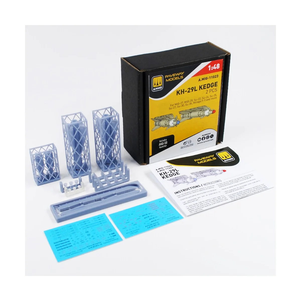 KH-29L Kedge (2 pcs), 1/48 - AMMO by MIG Jimenez A.MIG-11023 KH-29L Kedge (2 pcs), 1/48 - AMMO by MIG Jimenez A.MIG-11023