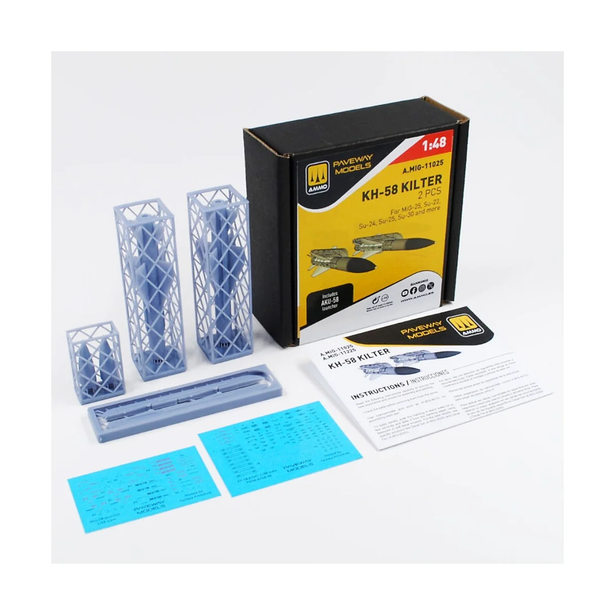 KH-58 Kilter (2 pcs), 1/48 - AMMO by MIG Jimenez A.MIG-11025 KH-58 Kilter (2 pcs), 1/48 - AMMO by MIG Jimenez A.MIG-11025