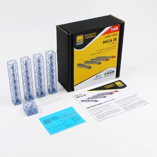 MICA IR (4 pcs), 1/48 - AMMO by MIG Jimenez A.MIG-11028 MICA IR (4 pcs), 1/48 - AMMO by MIG Jimenez A.MIG-11028