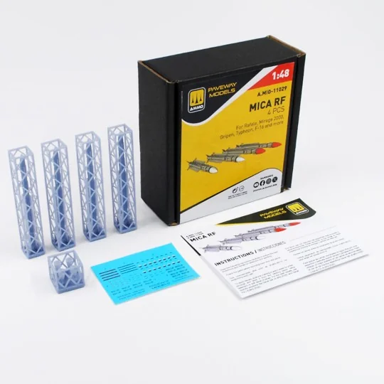 MICA RF (4 pcs), 1/48 - AMMO by MIG Jimenez A.MIG-11029 MICA RF (4 pcs), 1/48 - AMMO by MIG Jimenez A.MIG-11029