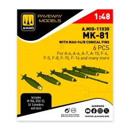 MK-81 with MAU-94/B conical fin (6 pcs), 1/48 - AMMO by MIG Jimenez...