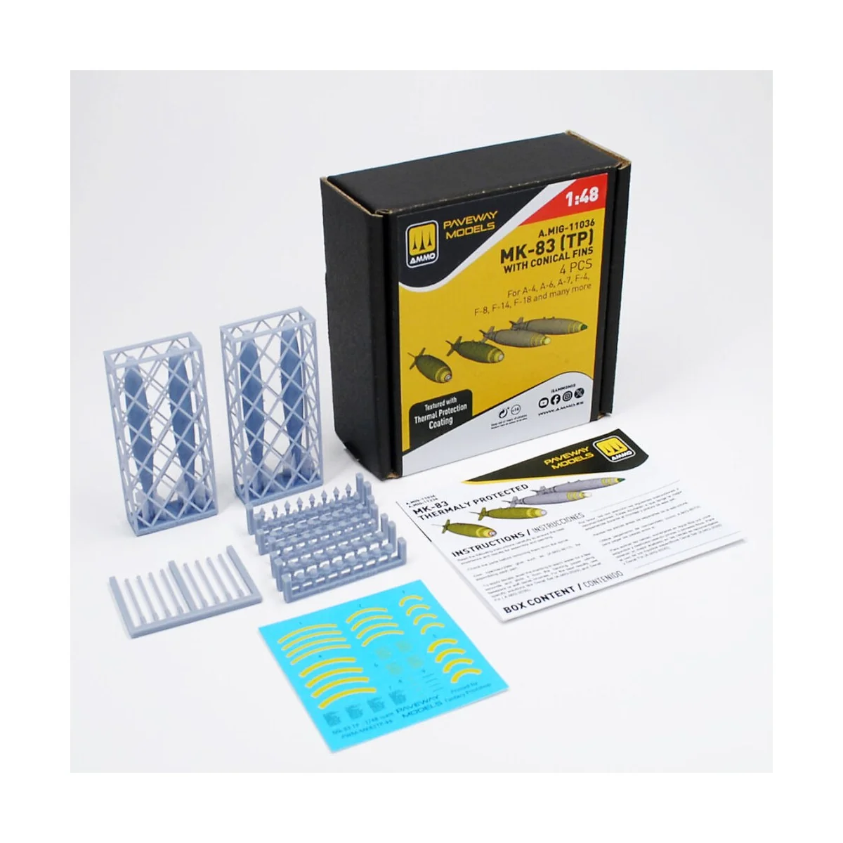MK-83 with thermal protection and conical fin (4 pcs), 1/48 - AMMO ...