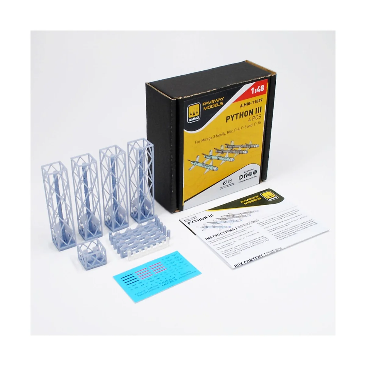 Python III (4 pcs), 1/48 - AMMO by MIG Jimenez A.MIG-11037 Python III (4 pcs), 1/48 - AMMO by MIG Jimenez A.MIG-11037