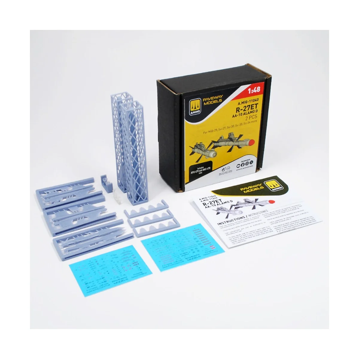 R-27ET - AA-10 Alamo D (2 pcs), 1/48 - AMMO by MIG Jimenez A.MIG-11040