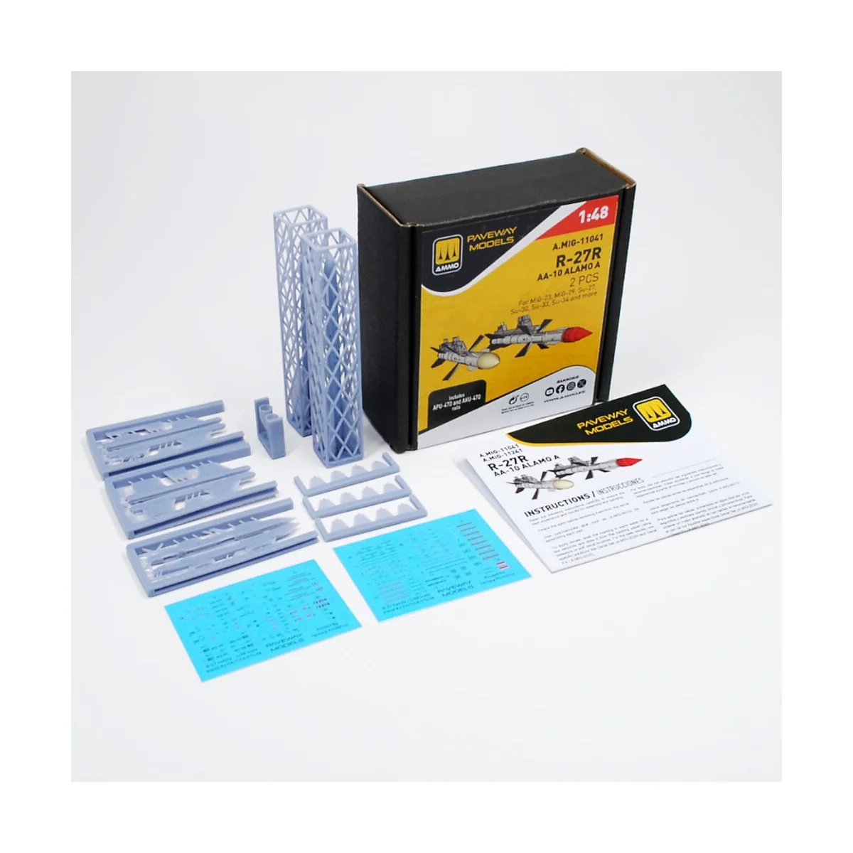 R-27R - AA-10 Alamo A (2 pcs), 1/48 - AMMO by MIG Jimenez A.MIG-11041 R-27R - AA-10 Alamo A (2 pcs), 1/48 - AMMO by MIG Jimenez A.MIG-11041