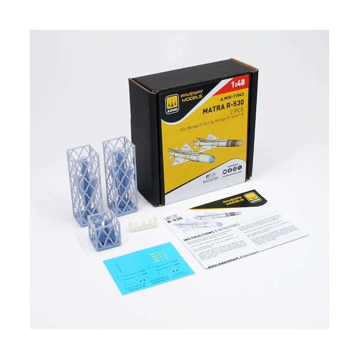 Matra R-530 (2 pcs), 1/48 - AMMO by MIG Jimenez A.MIG-11043