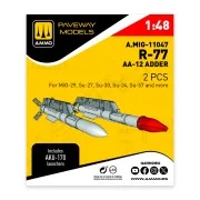 R-77 - AA-12 Adder (2 pcs), 1/48 - AMMO by MIG Jimenez A.MIG-11047 R-77 - AA-12 Adder (2 pcs), 1/48 - AMMO by MIG Jimenez A.MIG-11047