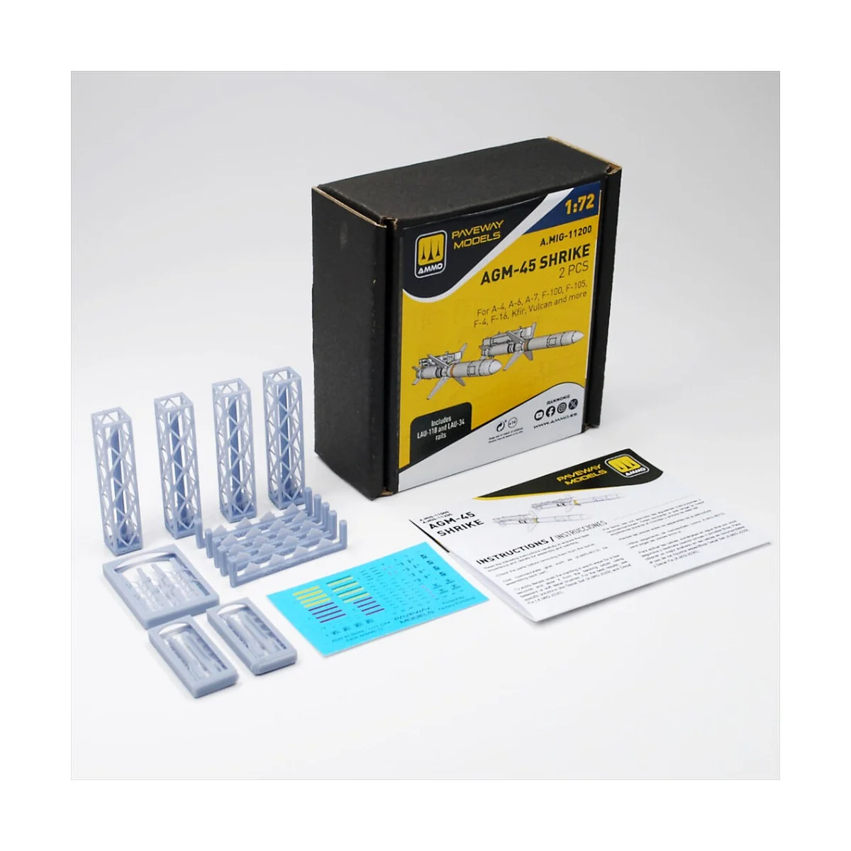 AGM-45 Shrike (2 pcs), 1/72 - AMMO by MIG Jimenez A.MIG-11200 AGM-45 Shrike (2 pcs), 1/72 - AMMO by MIG Jimenez A.MIG-11200