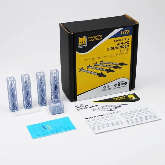 AIM-9X Sidewinder (4 pcs), 1/72 - AMMO by MIG Jimenez A.MIG-11210 AIM-9X Sidewinder (4 pcs), 1/72 - AMMO by MIG Jimenez A.MIG-11210