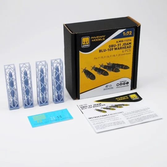 GBU-31 JDAM, BLU-109 Warhead (4 pcs), 1/72 - AMMO by MIG Jimenez A....